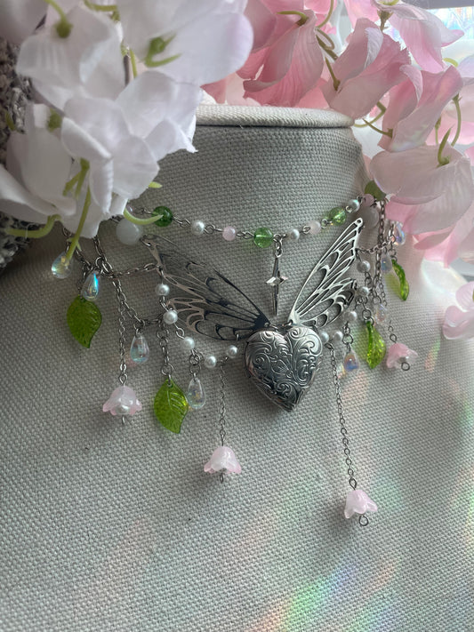 Pink Garden Fairy Necklace