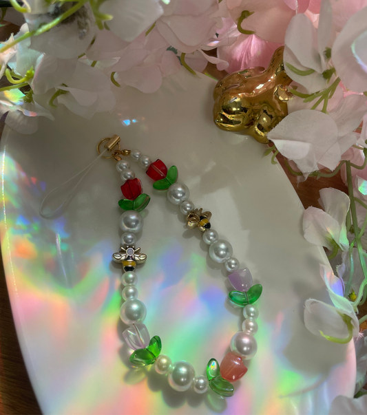 Bee and Tulips Charm