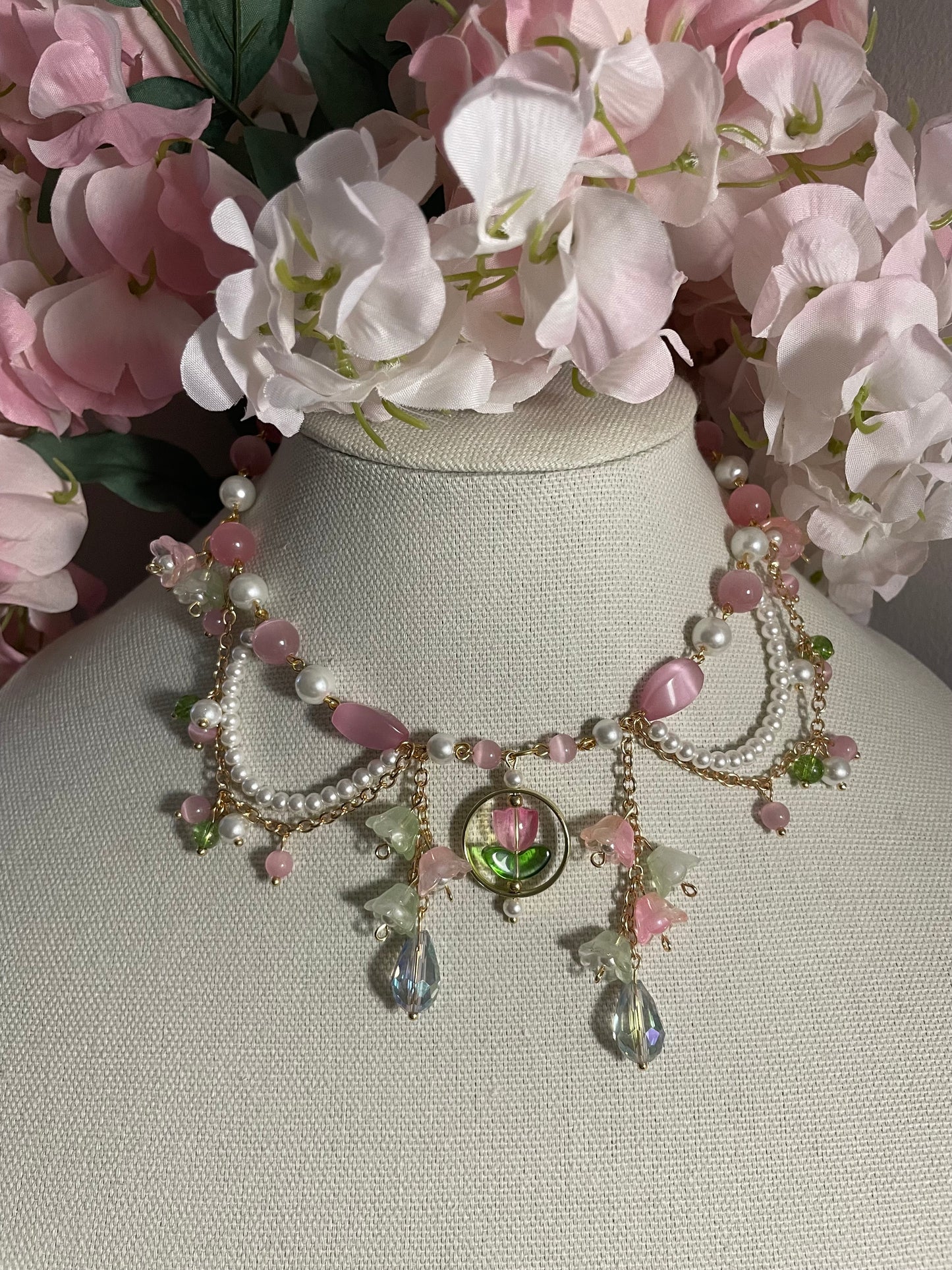 Pink Tulip Necklace