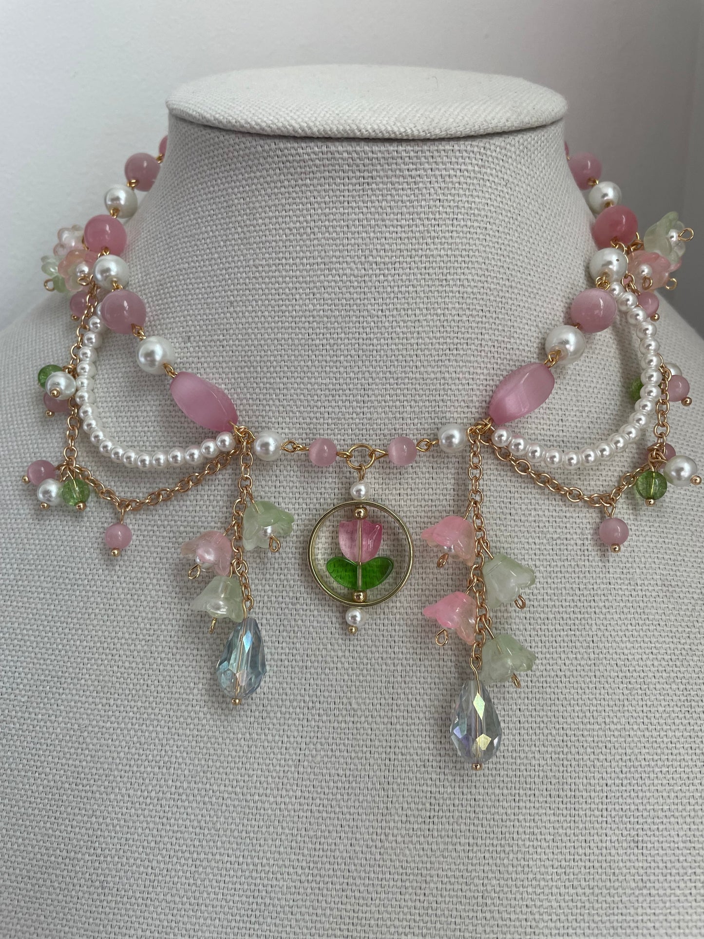 Pink Tulip Necklace